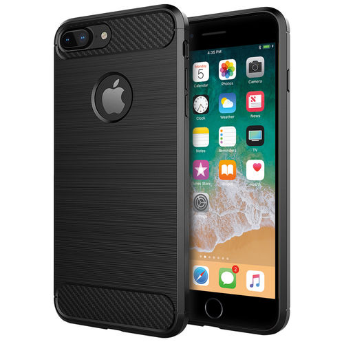 Flexi Slim Carbon Fibre Case for Apple iPhone 8 Plus / 7 Plus - Brushed Black